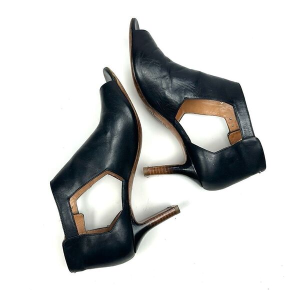 Maison Martin Margiela Black Leather Ombre Heels Open Toe Side Buckle Italy 39 - Picture 5 of 16